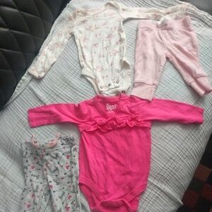 Circo Pink and White Bodysuits with Textural Details